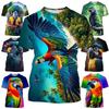 Parrot 3d Printed T-Shirt Men's Woemen's Fashion Casual Cool T-Shirt Funny Summer Short Sleeve Tops New Unisex Kids T Shirt