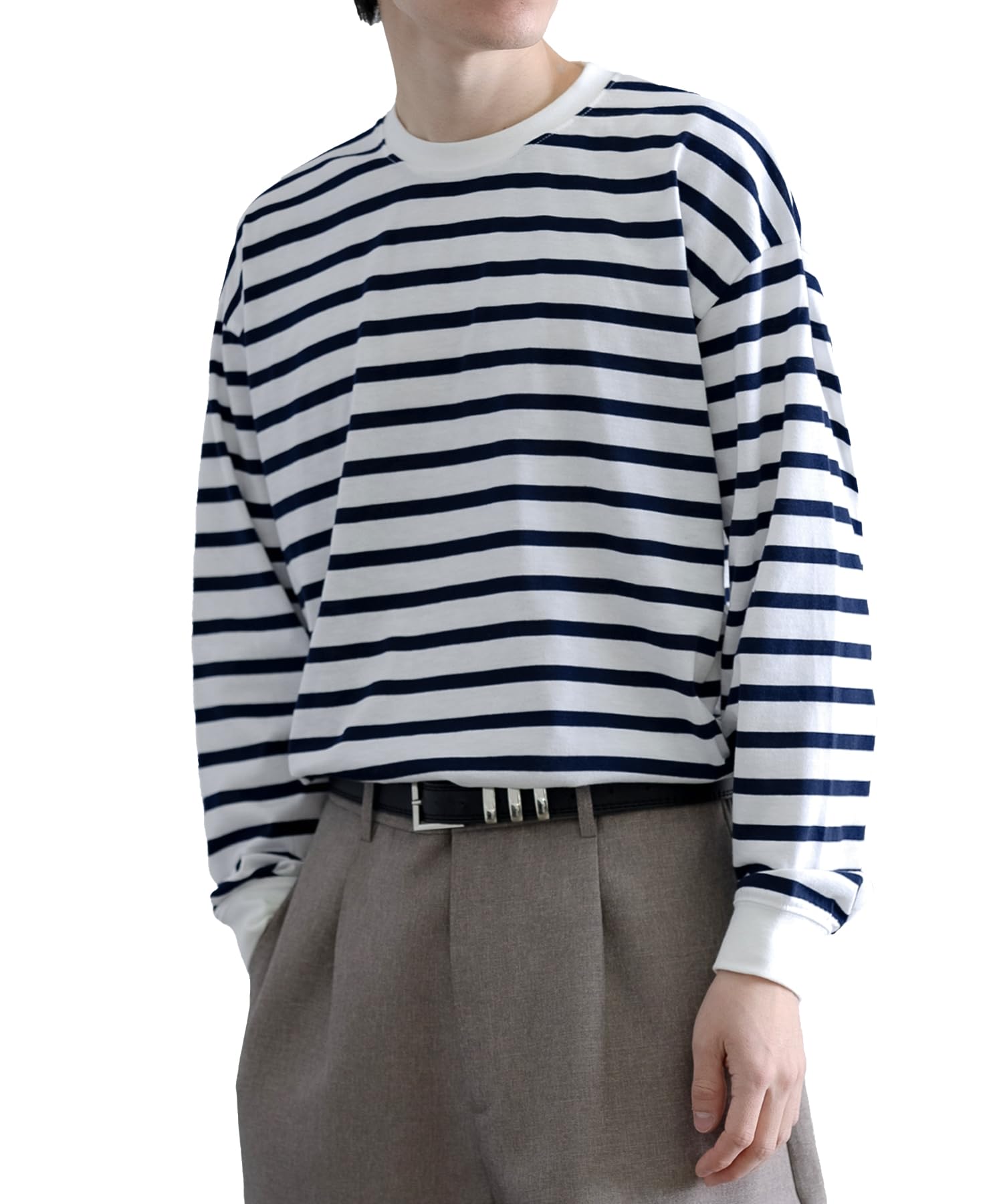 

[IMPROVES] SIDE23-183 Striped Long Sleeve T-Shirt