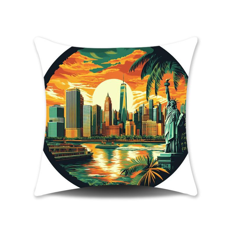 

Fashion Elephant Butterfly Pattern Bedroom Pillow Cover Printed Home Decoration Cushion Sofa Cushion Cover Pillow Gift linen-45x45cm double-sided [without pillow core]