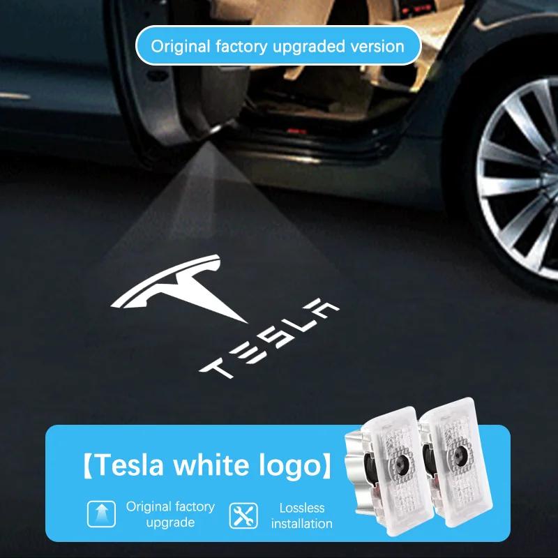 

2PCS Led Car Door logo Welcome Light For Tesla Model 3 ModelY Model X Model S Ghost Shadow Projector Laser Light