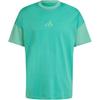 All Season Sportswear Comfortable Patchwork Loose Short Sleeve T-Shirt Men Tops Half-Court-Green JJ3676
