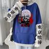 Japan Anime Tokyo Ghoul Hoodies Harajuku Kaneki Ken Head Poster Cartoon Crewneck Fashion Women Loose Patchwork Sweatshirts