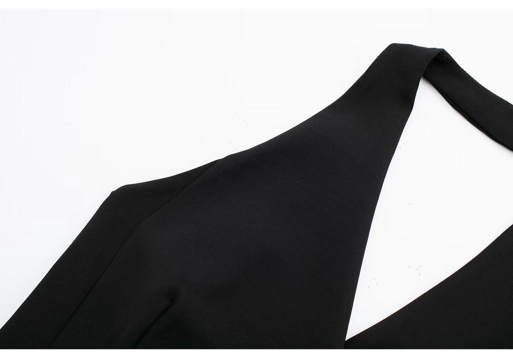 Canottiera da Donna Europea e Americana Senza Schiena con Scollo all'Americana