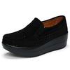 Fashion Women Wedge Heels Platform Shoes Genuine Leather Loafers Casual Walking Shoes Non-slip Mother Shoes