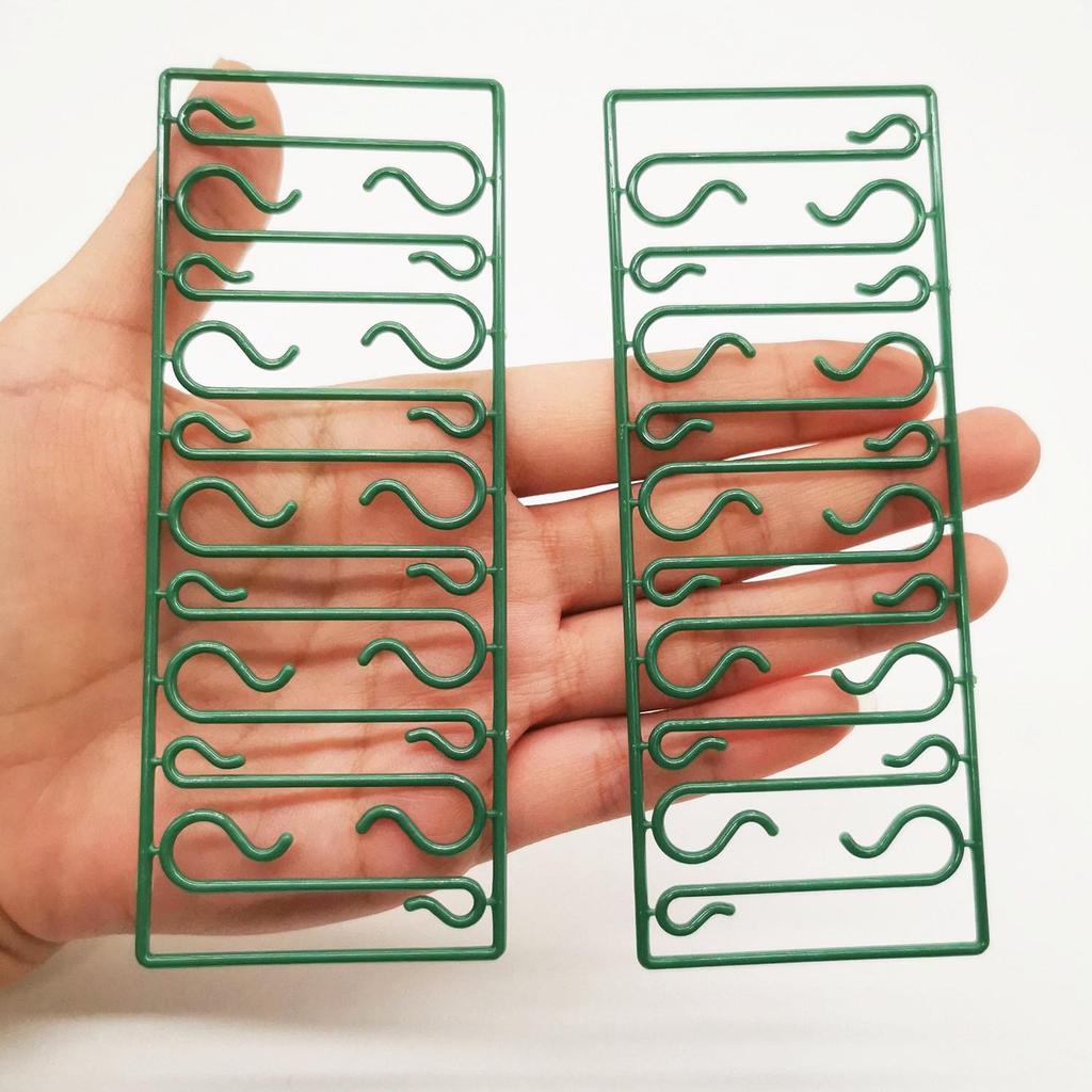 Green Transparent Christmas Ornament S-shaped Hanging Hook for Tree Decoration