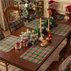 Red, Black, and White Checkered Table Mat and Napkin for Christmas Festival or Restaurant Dining
