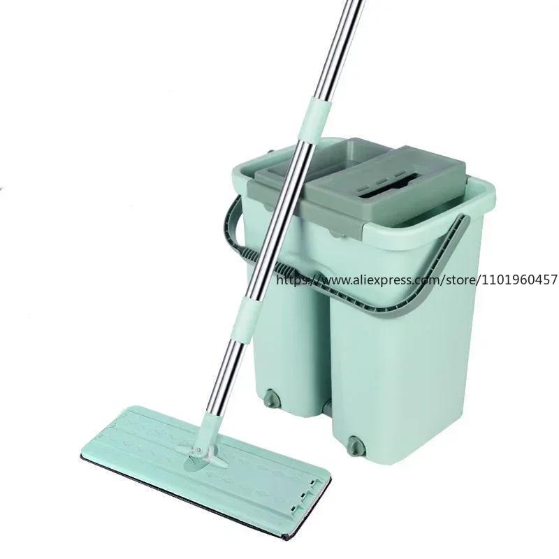Wet and Dry Dual-use Hands-free Mop Bucket Home Office Lazy Mopping Artifact A Scratch-free Hand-washing Mops for Wash Floor