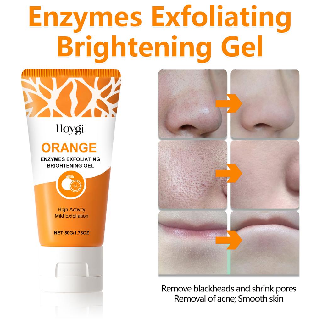 Orange Exfoliating Gel with Salicylic Acid Deep Cleansing Blackhead Remover Pore Minimizing Oil Control Brightening Peeling Gel