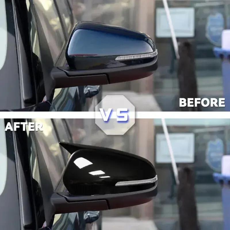 For Hyundai IX25    2024 Car Rearview Side Mirror Cover Wing Cap Exterior Door Housing Shell Trim ABS Carbon / Black