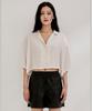 Onneu Cropped Pajama Blouse - Beige