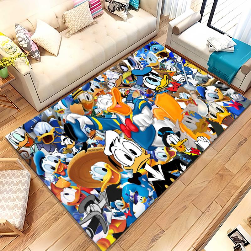 Cartoon Mickey Minnie Mouse Donald Duck Living Room Non-Slip Area Rug Soft Carpet for Bedroom Playroom Sofa,Home Decor Doormat