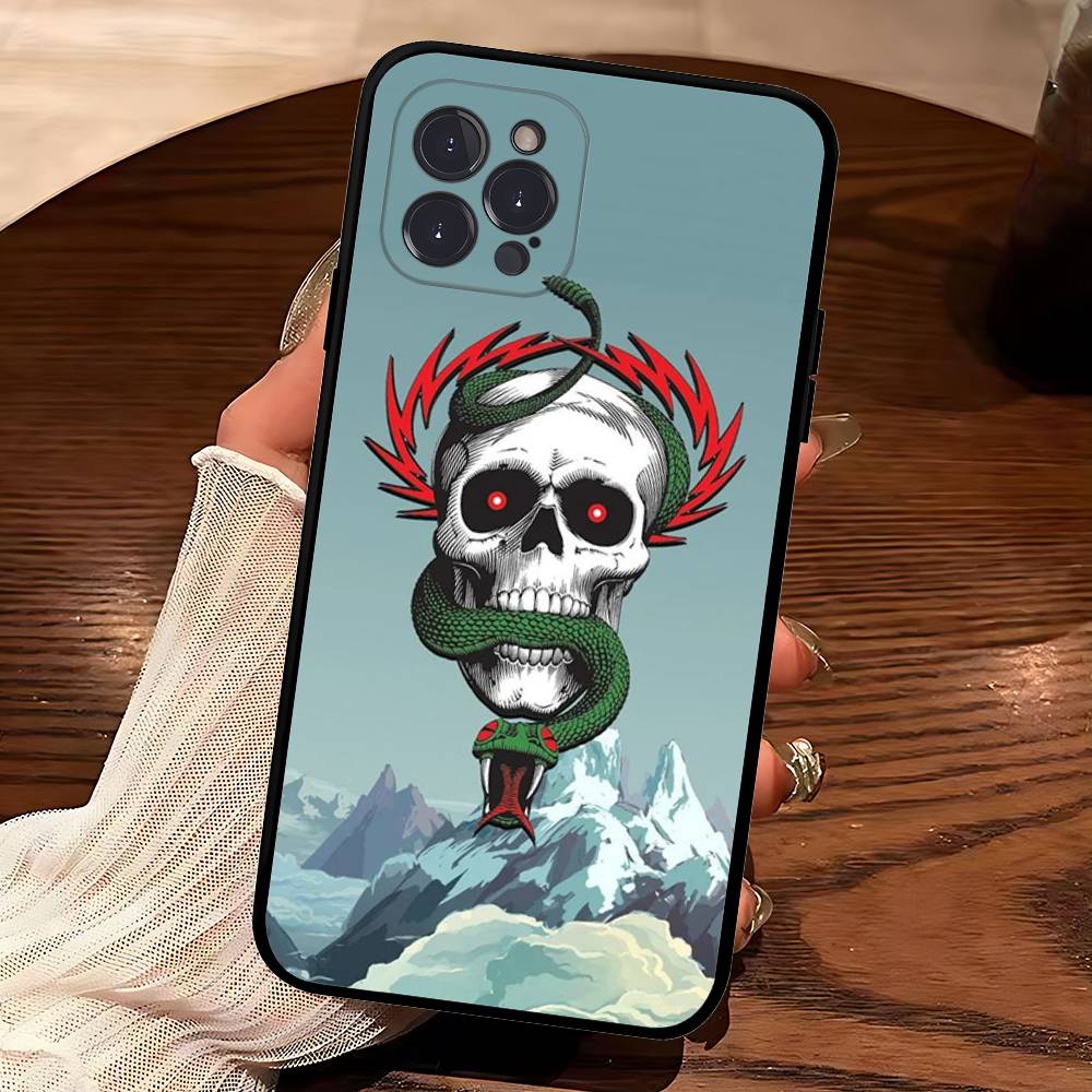 

Skateboard Brand P-Powell P-Peralta For Iphone 17 16 15 11 13 14 Pro Max Plus 12 Mini Black Shell Cover Phone Case iPhone 13 pro