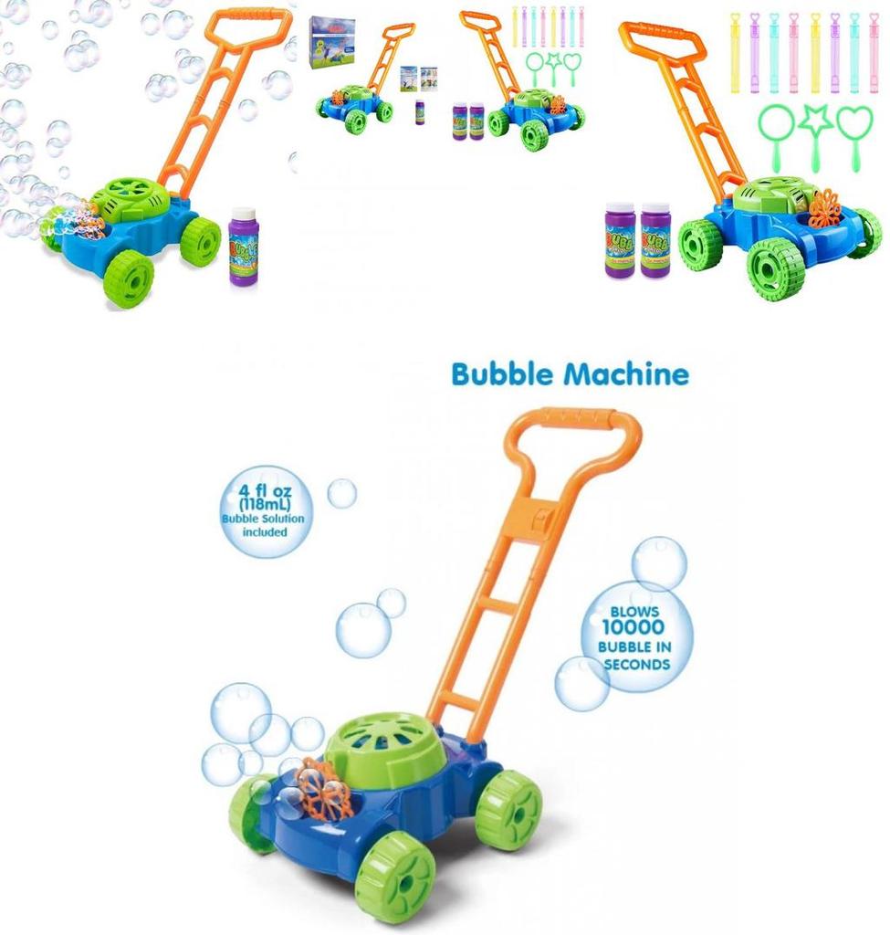 Interactive Bubble Machine For Children Featuring Durable Plastic Construction For Outdoor Play