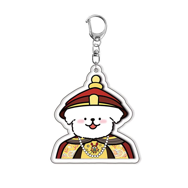 

Creative Transform Ancient Costume Maltese Anime Acrylic Keychain Funny Kawaii Cartoon Puppy Couples Charm Ornament Jewelry Gift about 5cm