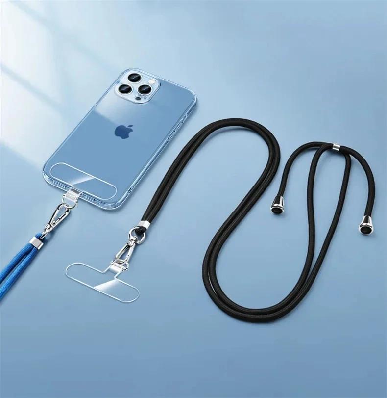 10Pcs Universal Tpu Mobile Phone Anti-lost Lanyard Card Gasket Nylon Detachable Phone Hanging Cord Strap Patch Tether Pad