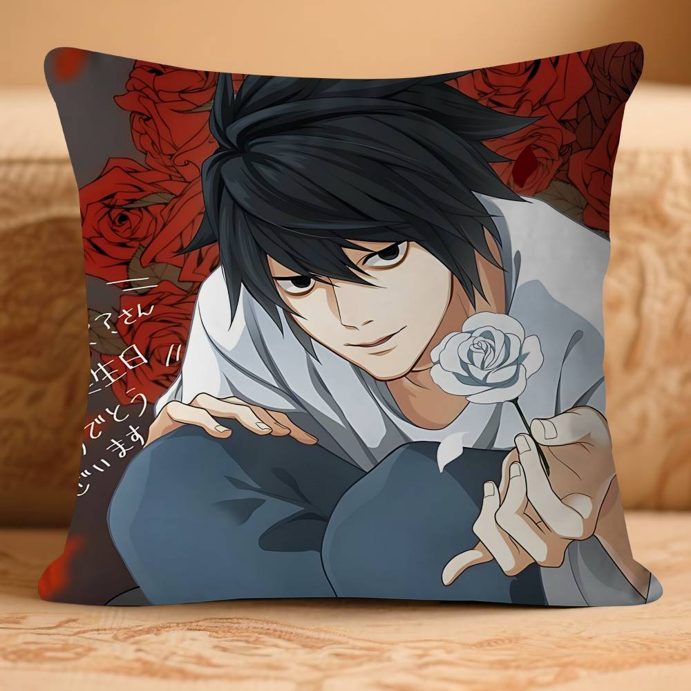 D-Death Anime N-Note Kissenbezug Abnehmbarer Waschbarer Kissenbezug – Ganzjahresweiches Leinen