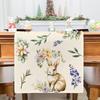 PATIO CHOICE Table Runner Easter Decorations Bunny Watercolor Easter Eggs Flower- Easter Table Runners Kitchen Dining Table Decoration for Home Party