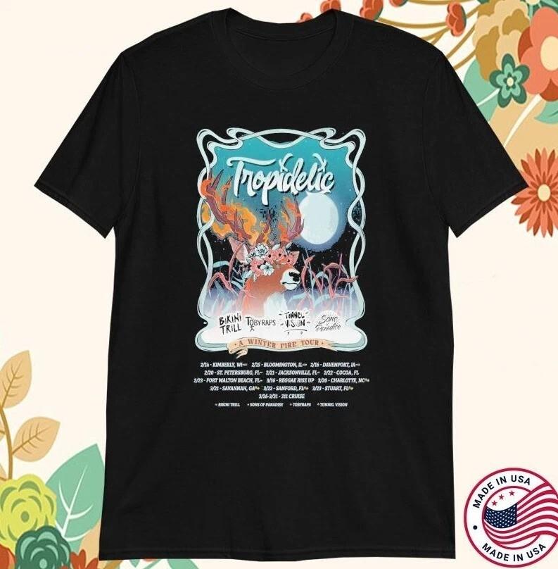 Trend Tropidelic Tour A Winter Fire 2025 T-shirt, size S-5XL Unisex T-Shirt M