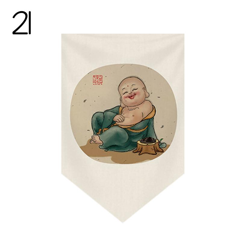 Japanese Tea Room Partition Door Head Curtain Signboard Chinese Style Hanging Short Curtain Restaurant Teahouse Decor Pennant