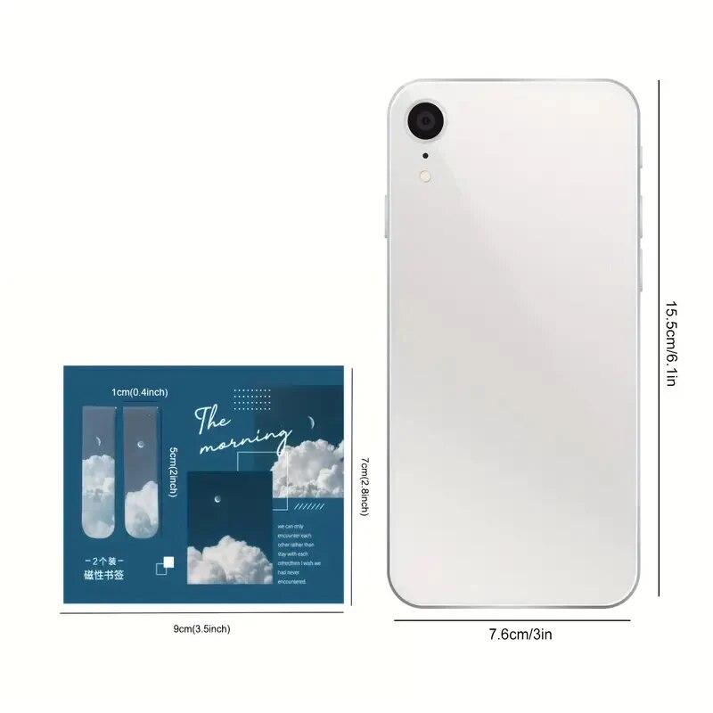 2Pcs/Pack Clear Sky Magnetic Bookmarks For Books Beautiful Landscape Mini Page Clips Book Marker Unique Books Readers Reading