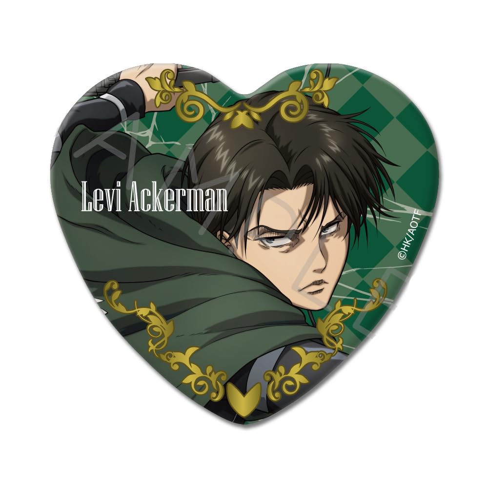 TV Anime on Titan The Final 10th Can Badge NG "Attack Season" [Levi] Heart-Shaped