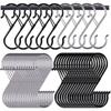 Heavy Duty Metal S Hooks with Safety Buckle,Hanging hooks,S Shaped Hooks Pot Rack Closet Hooks for Hanging
