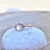 Moonstone Rose Gold Ring, Rainbow Moonstone Minimalist Ring, Dainty Oval Moonstone Ring Gold, Engagement Moonstone Ring, Best Gift for Her