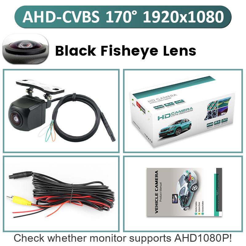 

GreenYi AHD1080P Car Rear View Camera Side/Front/Backup 170° Black Fisheye HD Night Vision Waterproof Reverse Parking Universal