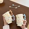 Birthday Gift Cute Graffiti Water Cup Ceramic Mug High Value Gift for Girls and Sisters Practical Souvenirs
