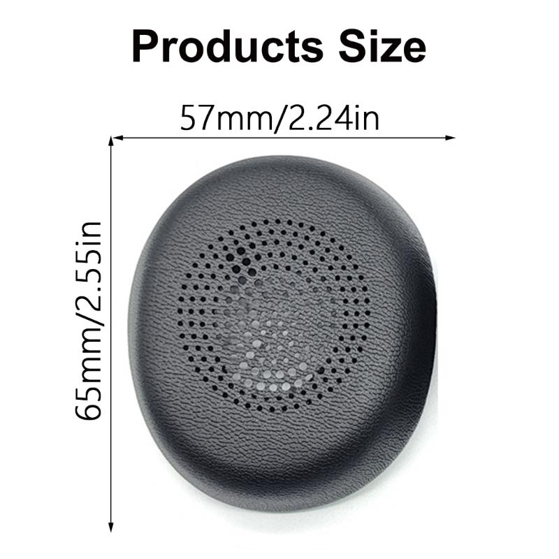 1Pair Ear Pad Replacement Leather Earpads Ear Cushions Sponges Cover Earmuffs for Evolve2 30 MS Headphones