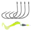 50Pcs 37753 Fishing Hooks High Carbon Steel Wacky Weedless Worm Wide Gap Fishing Hooks For Bass Fishing Size 4# 2# 1# 1/0