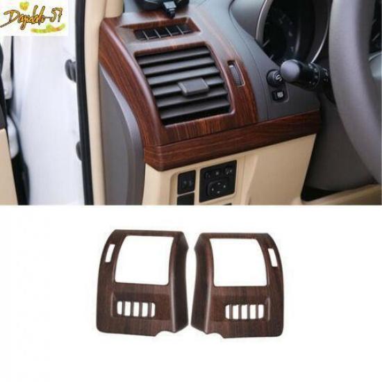 Wood Grain Air Vent Outlet Cover Trim For Toyota Prado Fj150 2010- 2PCS New