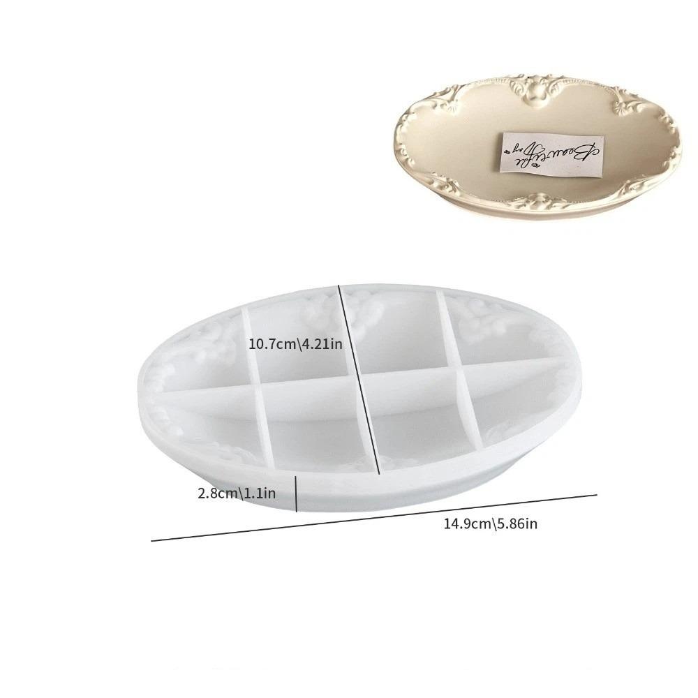 

Silicone Silicone Molds Embossed Pattern Oval Storage Tray Silicone Mold Flower Pattern Round Shape Gypsum Mold