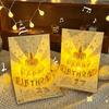 3D Happy Birthday Card Four-Layer Birthday Cake with Automatic Music Lighting Musical Light Greeting Card Pop Up with Envelope