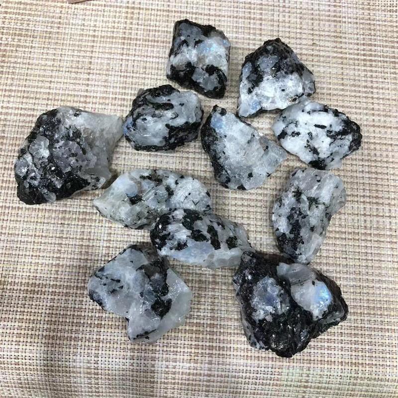 Natural White Moonstone Rough Stone Mineral Crystals Gravel Chakra Quartz Gem Decor