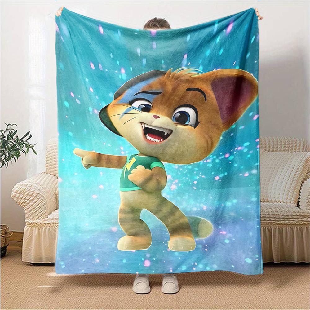 1Pc Cat Adventure Blanket For Couch Bed Plush Cozy Fuzzy Blanket Super Soft Warm Blankets For Fall And Winter 0918266