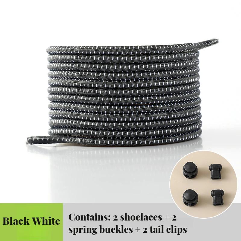 Elastic round Tennis Shoelaces without Ties Quality Lock Sneaker Laces Adult & Kids Rubber Bands for Shoes - 1 Pair