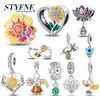 Charm Bead Charms Plata Sunflower Sakura Chrysanthemum Bead for Charm Bead Charms copper Bracelets Bead Charms Jewellery Making Womens Gift