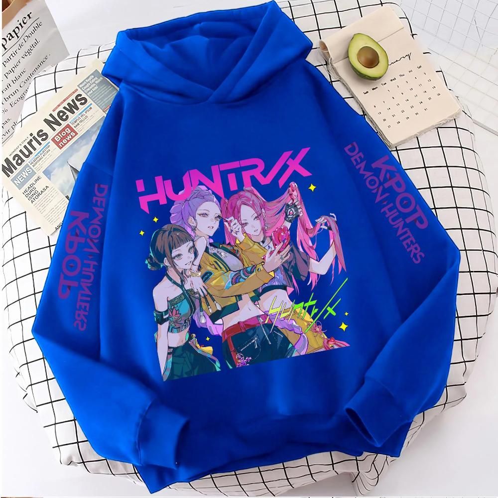 Korean Popular Demon Hunter Children's Hoodie Casual Girl Clothing Autumn and Winter Cute Cartoon Warm Children's Clothing