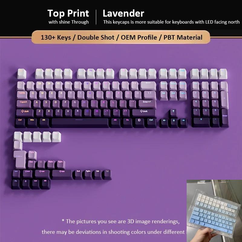 Xiaomi 133+ Gradient Shine through backlit RGB Gamer Keycap For Mx Switch Mechanical Keyboard OEM Profile PBT Keycap ISO Layout Key cap