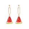 Summer Small Fresh And Cute Fruit Ear Studs Watermelon Strawberry Apple Long Earrings Temperament Earrings Earrings Earrings Female