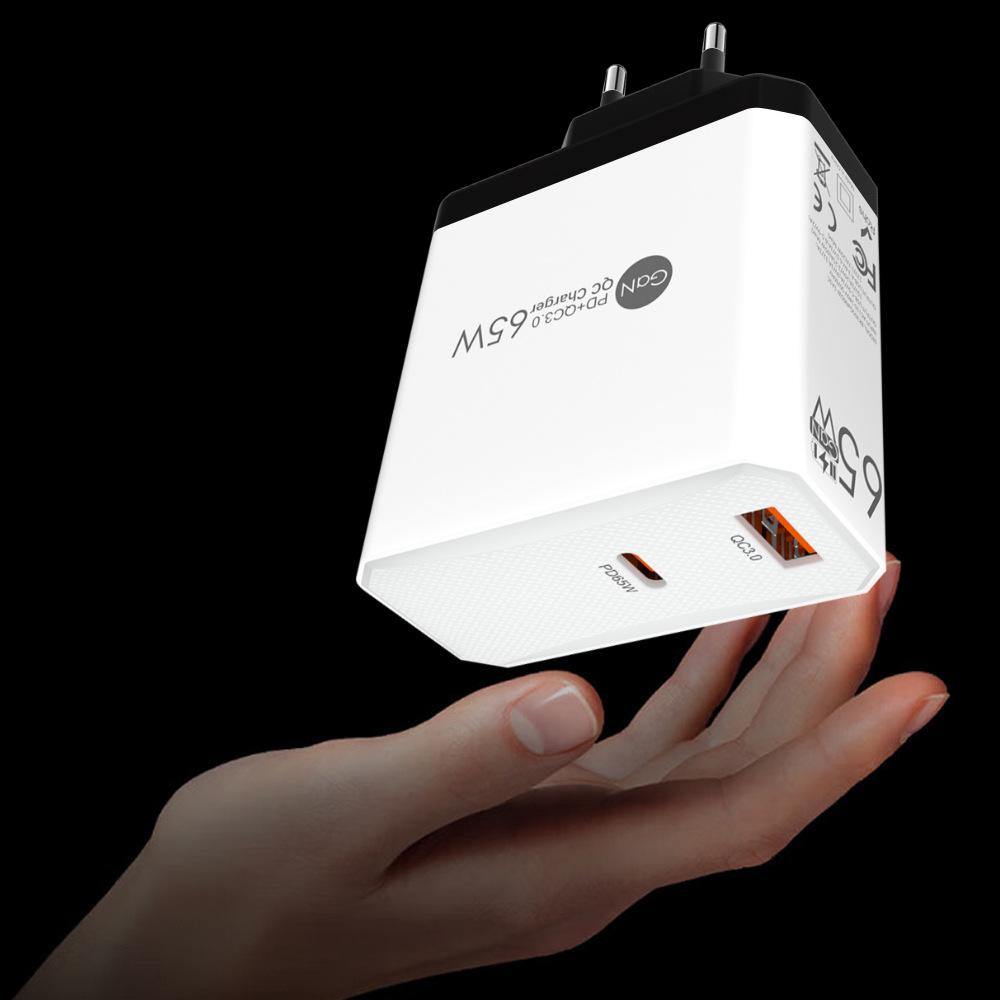 PD65W GaN Dual-Port Fast Charger for Computers & Tablets, EU Standard