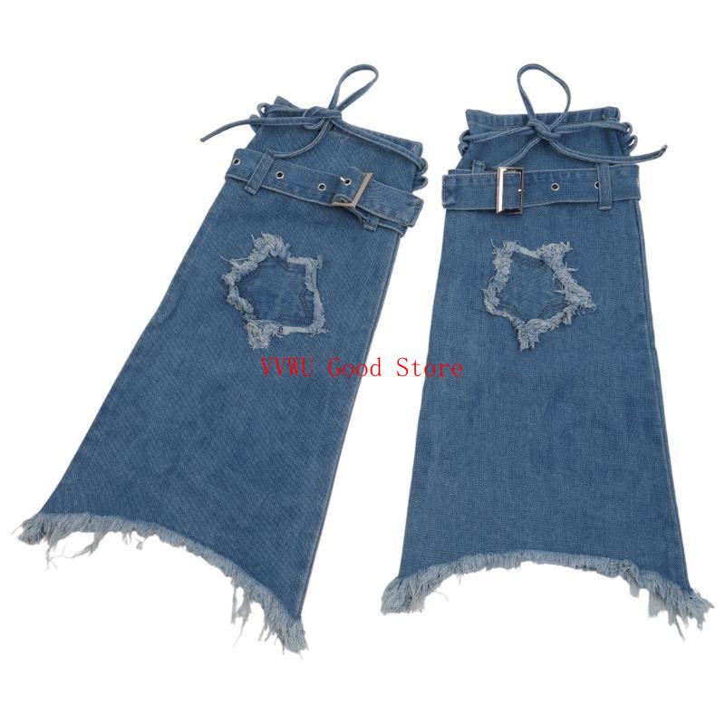 Denims Leg Warmers Cool Flared Leg Warmers Punk Long Leg Socks Fashion Leg Covers Sweet Leg Sleeve Streetwear Gifts