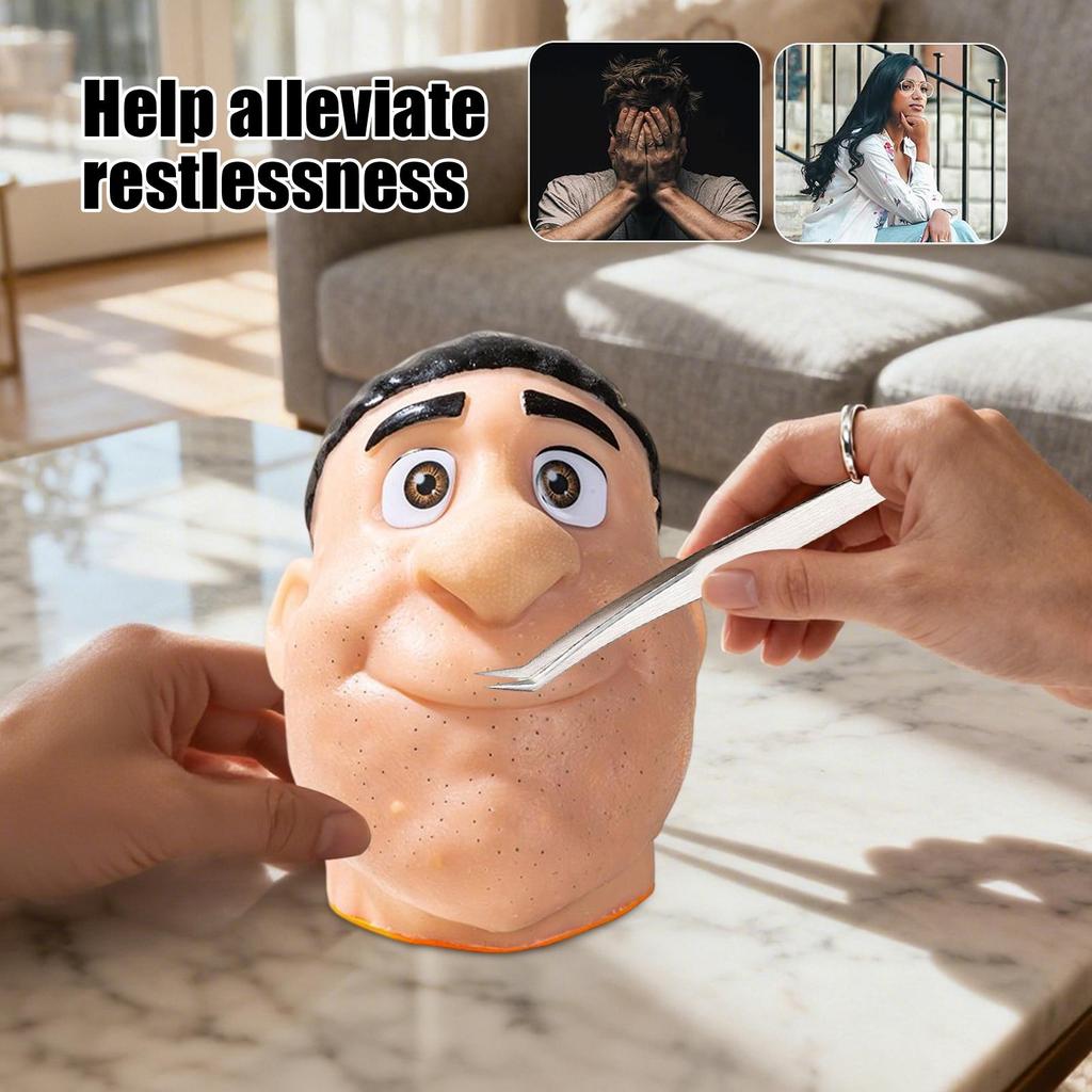 Pimple Toy Realistic Head Model Face Silicone Pimple Pop Toy Sensory Activities Funny Addictive Squeeze Toy Repeatable