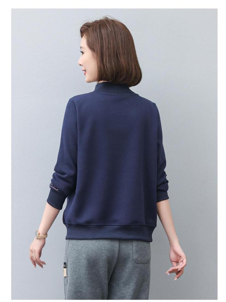 Damska bluza polarowa - Kolekcja Jesień/Zima 2024, Stylowa i przytulna półwysoka stójka dla matek w średnim wieku