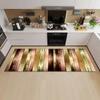 Wood Plank Stripe Color Pattern Home Kitchen Floor Mat Door Front Decoration Floor Mat