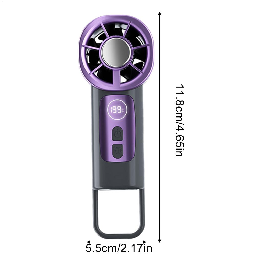 

Fan For Car 199-speed Portable Wind Blower With Clip And Hook LED Display USB Charging Handheld Fan For Kids Adults Travel Car серый