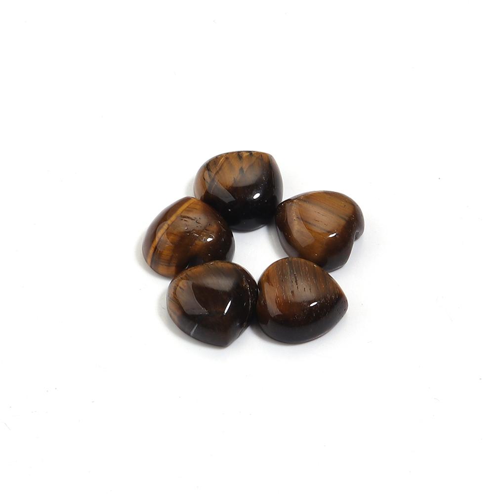 5pcs/lot 10mm 25mm Natural Stone Cabochon Agate Tiger Eye Opal Heart Shape Cabochon Beads For DIY Charms Ring Necklace Accessory