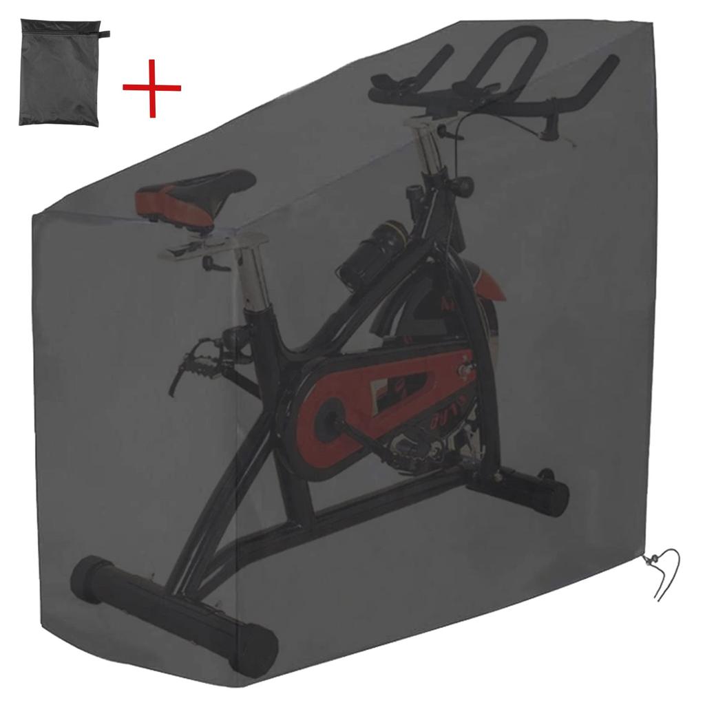Indoor Outdoor Exercise Bike Cover Waterproof Dustproof Fitness Bicycle Cover Black 124x58x117x147cm