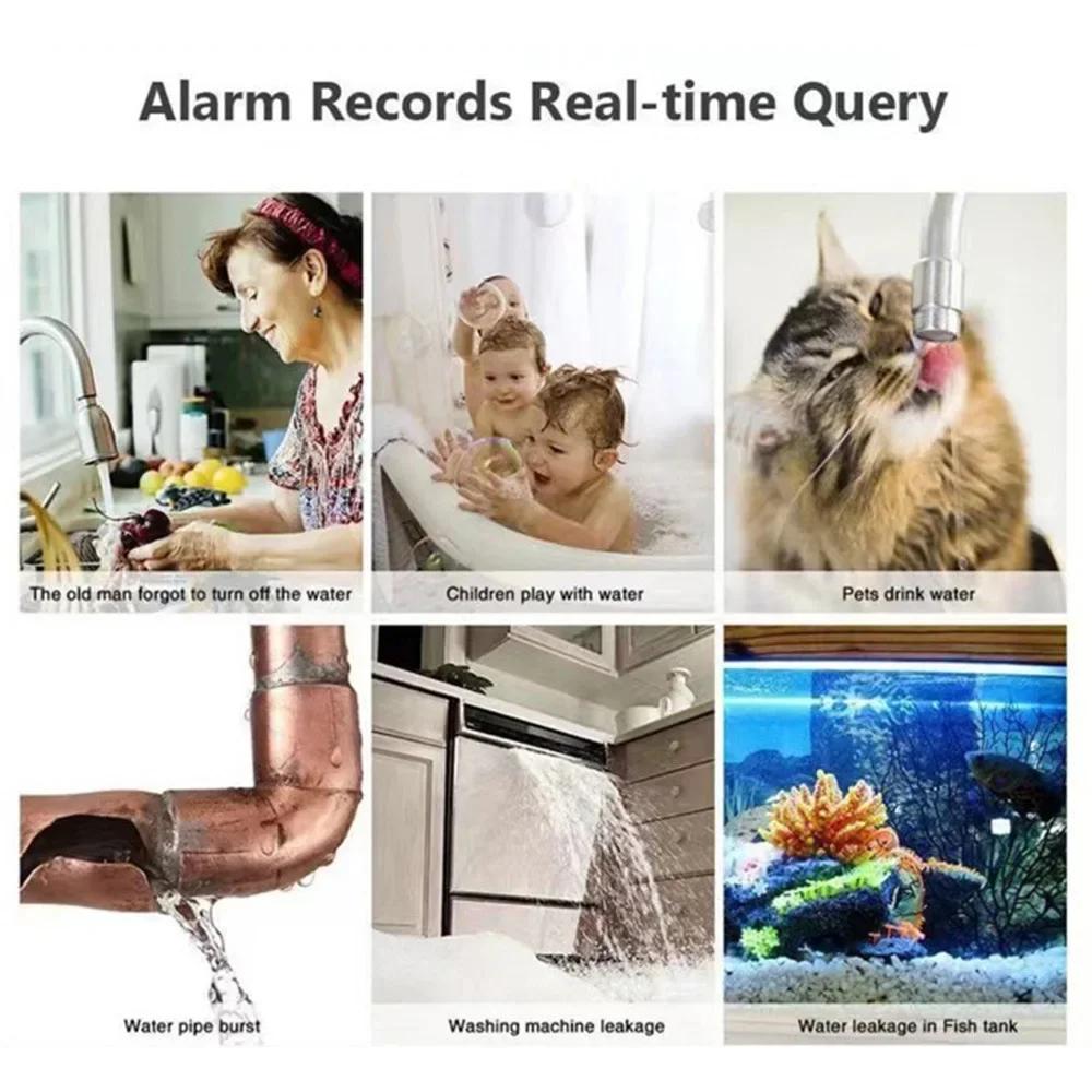 Tuya ZigBee Smart Water Leak Sensor with Alarm Overflow Detector via APP Control for Home Security Kitchen Bathroom Basement Flood Monitor